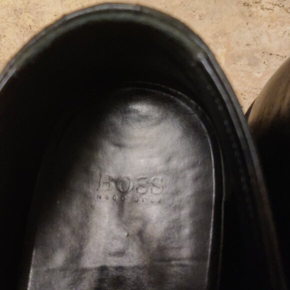 Hugo Boss black loafers 8UK 9US made italy stitched soles chisel toe penny - Picture 3 of 10